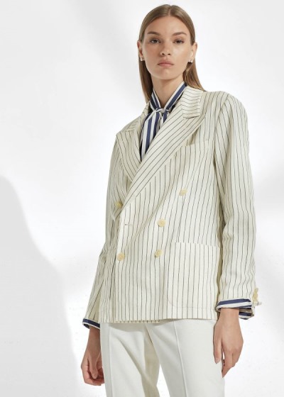 Dámské Bundy Ralph Lauren Alexi Striped - 59178-WGQX